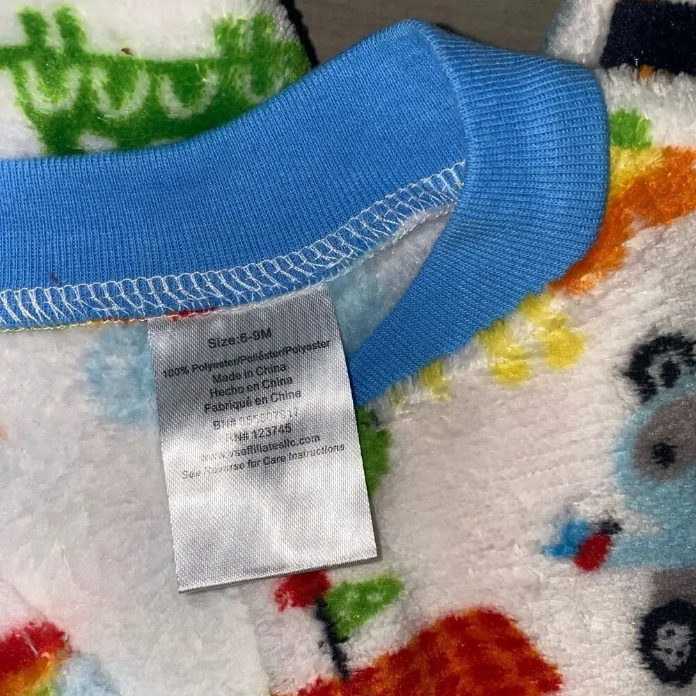 Baby Pajamas Noahs Ark‎ Footie pj's blue red 6/9 months